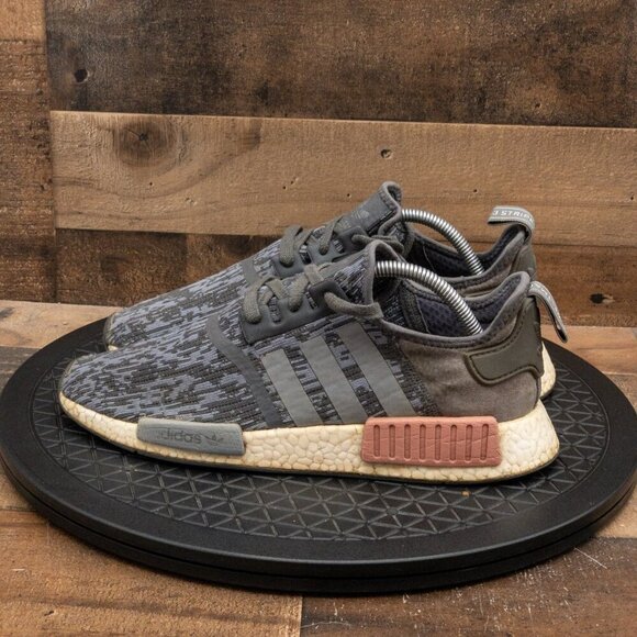 ADIDAS NMD R1 WOMENS ATHLETIC SHOES GRAY PINK LOW RUNNING GYM TRAIN SIZE 10.5 - Picture 5 of 9